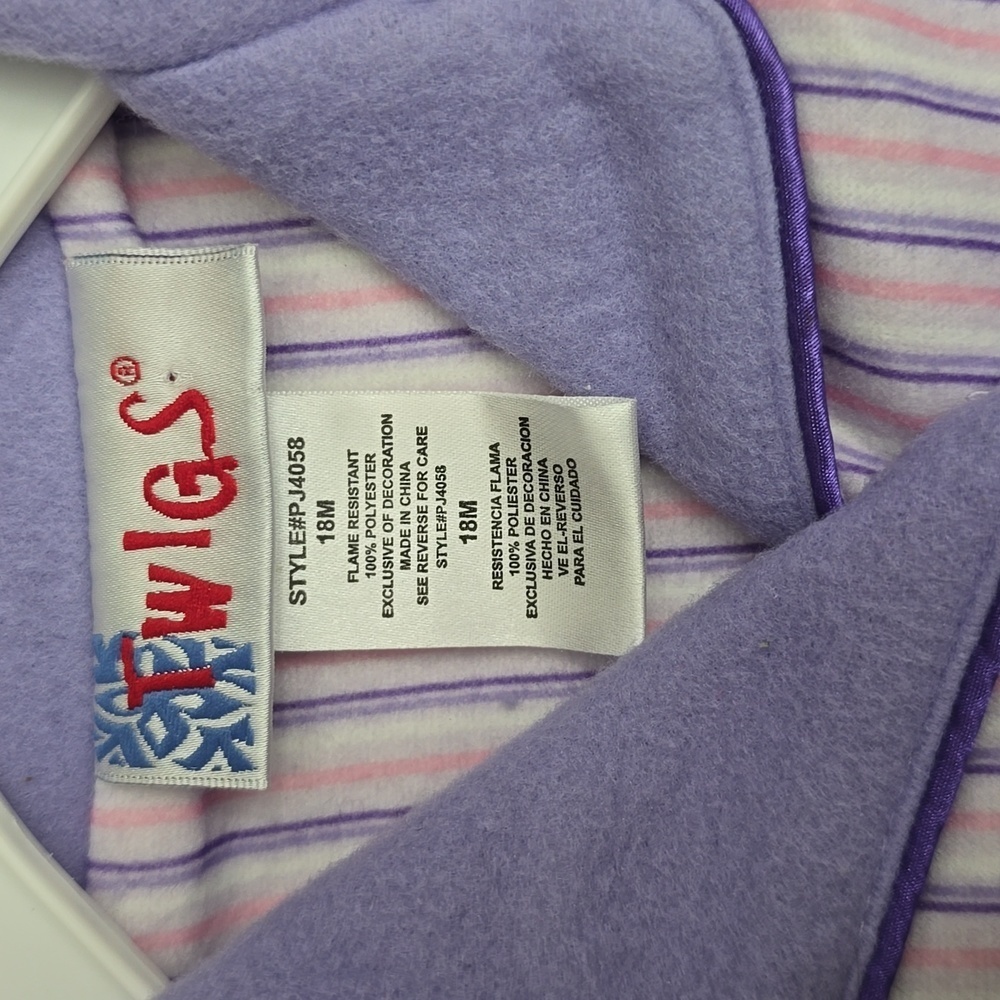 TWIGS Purple Striped Girls 18 Mo‎ Pajamas Set NEW - Picture 2 of 4